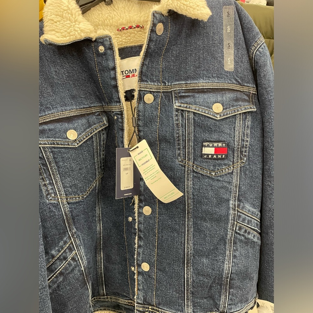 Tommy Hilfiger Blue Denim Jacket with White Accents